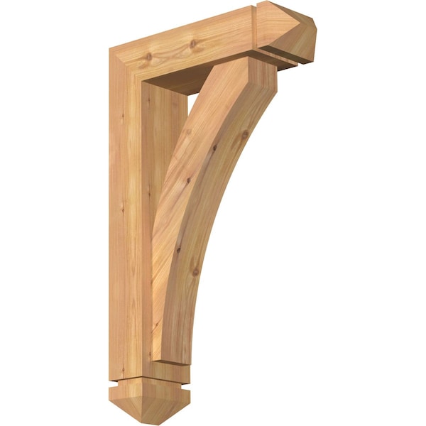 Ekena Millwork Thorton Arts and Crafts Smooth Bracket w/ Offset Brace, Western Red Cedar, 5 1/2"W x 18"D x 30"H BKT0604X18X30THR03SWR - main
